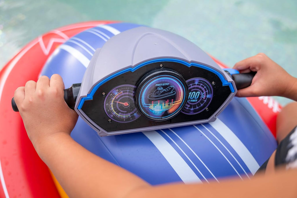 Poolcandy Jet Runner 2.0-12V Motorized Inflatable Ride-On Watercraft Pool Float - Perfect for The Pool or Lake! Best, Most Advanced and Fastest Model Ever!!!