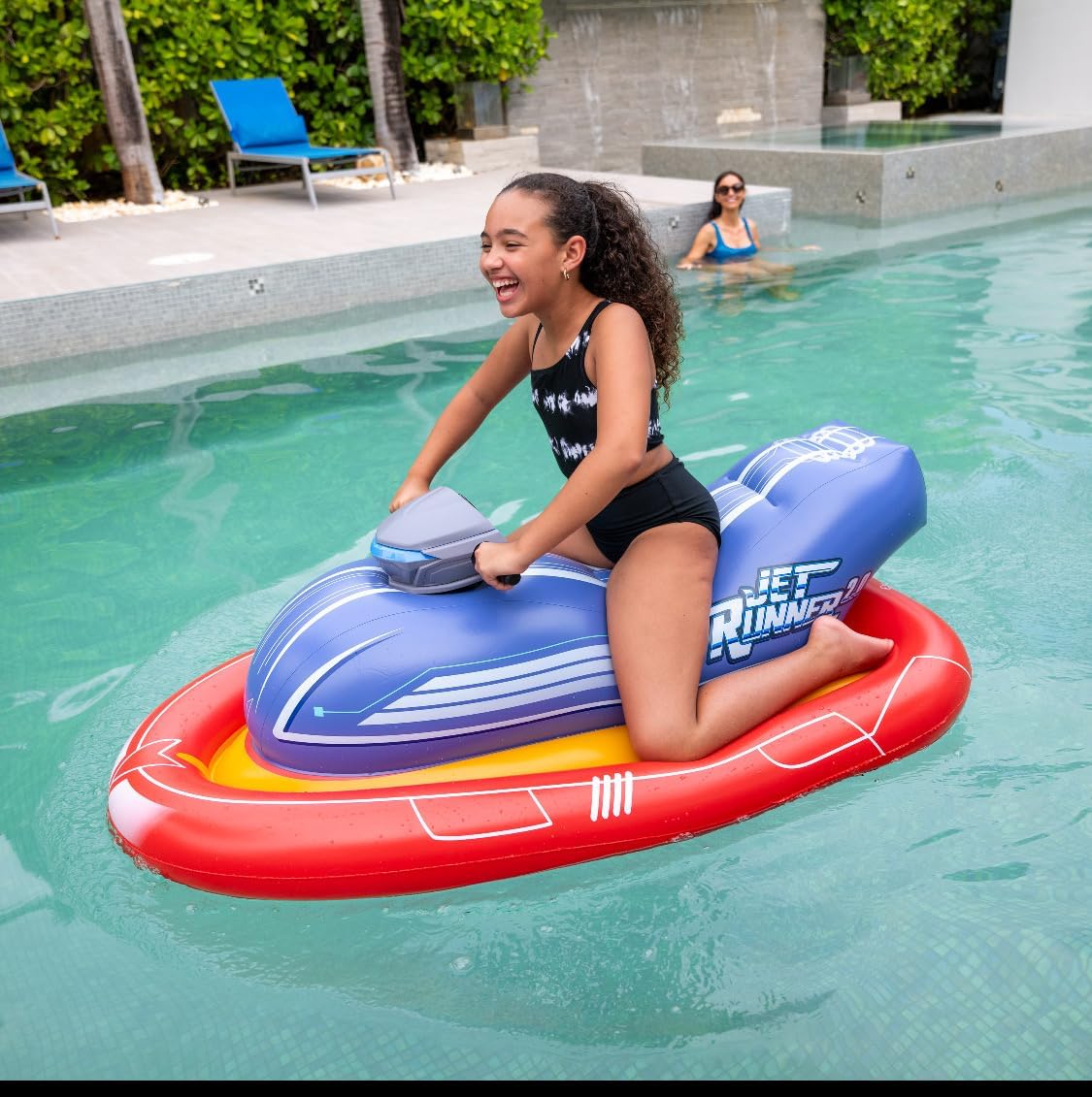 Poolcandy Jet Runner 2.0-12V Motorized Inflatable Ride-On Watercraft Pool Float - Perfect for The Pool or Lake! Best, Most Advanced and Fastest Model Ever!!!